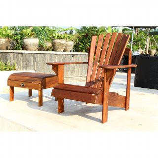 Hyres Country Haven Signature Teak Adirondack Footrest / Side Table