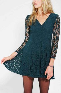 Pins And Needles Long Sleeve Lace Skater Dress