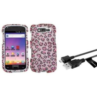 Insten Pink/Black Leopard Diamante Case Cover For Samsung T769 Galaxy S Blaze 4G (+ Micro USB Data Charge cable)