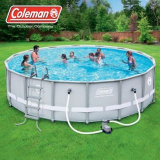 Coleman 16' x 48" Power Steel Frame Above Ground Swimming Pool Set