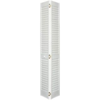 Home Fashion Technologies 32 in. x 80 in. 2 in. Louver/Louver Primed Solid Wood Interior Closet Bi fold Door 1203280200