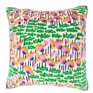 18 inch Multicolored Vintage Green Fish Velour Throw Pillow