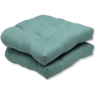 Pillow Perfect Outdoor Green Wicker Seat Cushion (Set of 2)   16130341