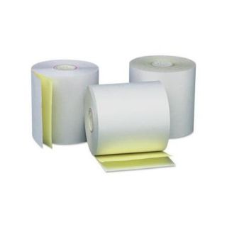Universal One Carbonless Paper Rolls, White/Canary, 3" x 90', 50 per Box