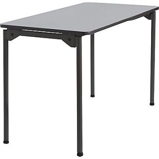 Maxx Legroom Wood Folding Table 24 x 48, Gray