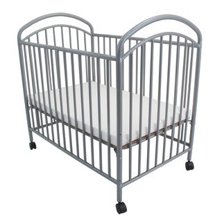 Classic Arched Grey Compact Metal Non folding Crib  