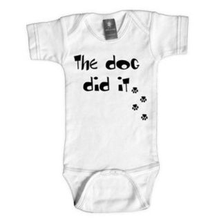 Rebel Ink Baby 357W612 The Dog Did It  6 12 Month White One Piece Undershirt