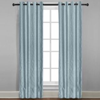 Grand Luxe Mineral Blue Braxton Grommet Curtain Panel 84" Mineral