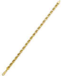 Hollow Diamond Cut Rope Bracelet in 14k Gold   Bracelets   Jewelry