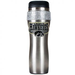 Officially Licensed NCAA 14 oz. Stainless Steel Bling Travel Tumbler   Iowa Haw   7797750