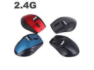 2.4G Wireless Optical Mouse USB Receiver for Desktop Laptop PC Computer Red/Blue/Grey/Black