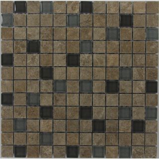 GBI Tile & Stone Inc. Mixed/Glazed/Glass Uniform Squares Mosaic Porcelain Wall Tile (Common 12 in x 12 in; Actual 11.81 in x 11.81 in)