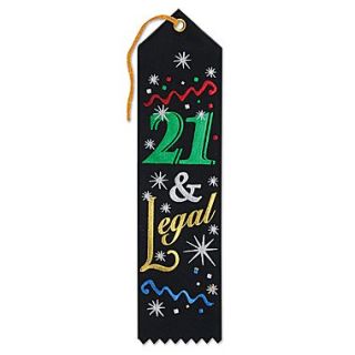 Biestle 2 x 8 21 & Legal Award Ribbon, Black, 9/Pack