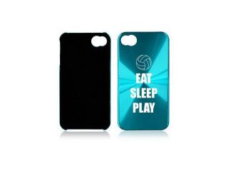 Apple iPhone 4 4S 4G Light Blue A1706 Aluminum Hard Back Case Cover Eat Sleep Play Volleyball