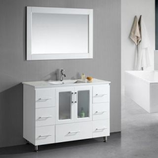 dCOR design 48'' Single Modern Bathroom Vanity Set with Mirror