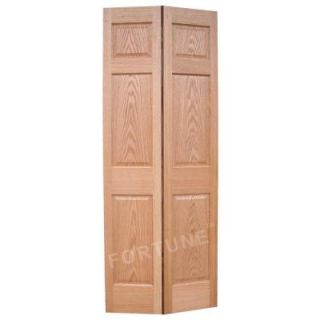 36 in. x 80 in. 6 Panel Solid Core Oak Interior Closet Bi fold Door 6P RO BF36