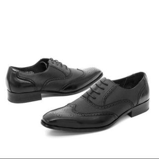 New Mens Wingtip Dress Shoes Oxfords Lace Up Black, Brown Fashionable Work Suit Black Size 10.5