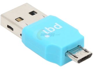 Open Box PQI RF01 0011R014J Connect 203, OTG USB Drive, Micro SD Card Reader, Blue