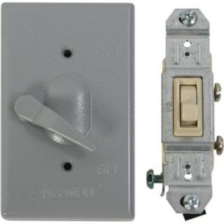 Greenfield Weatherproof Electrical Box Lever Switch Cover with Single Pole Switch   Gray KDL1P