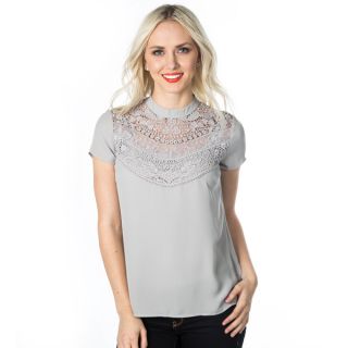 DownEast Basics Womens Lace Detail Spring Fantasy Blouse