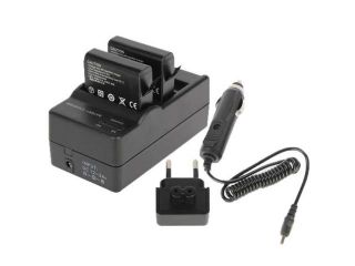 GoPro AHDBT 401 Digital Camera Double Battery Charger + Car Charger + Adapter for GoPro Hero 4