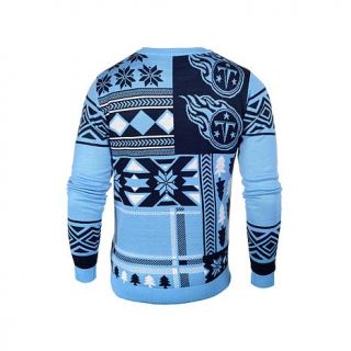 Officially Licensed NFL Patches Crew Neck Ugly Sweater   Titans   7765999