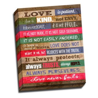 Believe Bible Love Is Patience Inspirational Textual Art on Canvas by