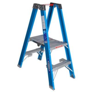 Werner 3 ft. Fiberglass Platform Step Ladder with 250 lb. Load Capacity Type I Duty Rating PT6003