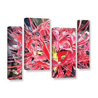 ArtWall Derek Mccrea Red Spider Lily 4 Piece Gallery wrapped Canvas