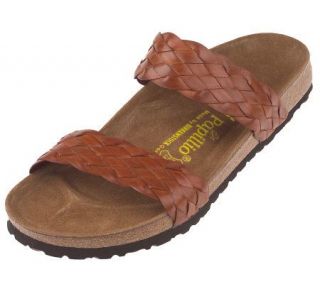 Birkenstock Woven Leather Double Strap Comfort Sandals —