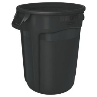 Rubbermaid Commercial Products BRUTE 44 Gal. Black Round Vented Trash Can FG264360BLA