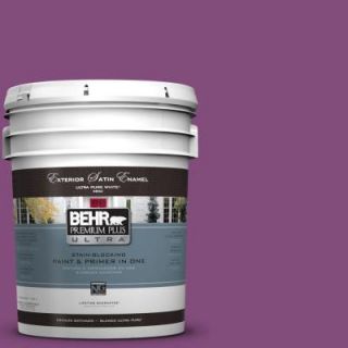 BEHR Premium Plus Ultra 5 gal. #T15 12 Graphic Grape Satin Enamel Exterior Paint 985305