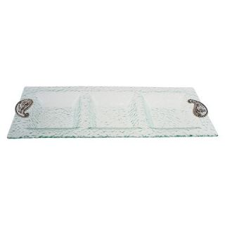 Thirstystone Paisley 3 Section Glass Tray   Clear