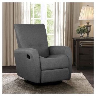 Shermag Motion Swivel Recliner Chair   Charcoal Fabric
