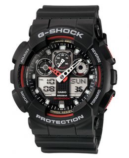 Shock Mens Analog Digital Black Resin Strap Watch GA100 1A4