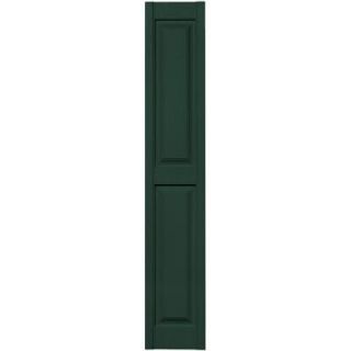 Builders Edge 12 in. x 67 in. Raised Panel Vinyl Exterior Shutters Pair in #122 Midnight Green 030120067122