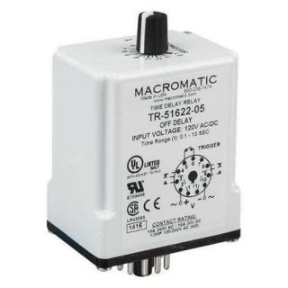 MACROMATIC TR 51626 05 Time Relay,Off Delay,0.1 sec.,12VDC