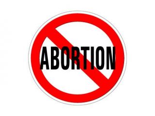 No Abortion Sticker   5" (width) X 5" (height)