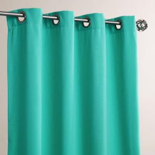 Aqua Grommet Top Outdoor Curtains, Set of 2