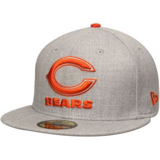 New Era Chicago Bears Heathered Gray Heather League Basic 59FIFTY Fitted Hat