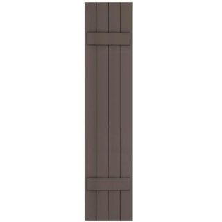 Winworks Wood Composite 15 in. x 72 in. Board and Batten Shutters Pair #641 Walnut 71572641