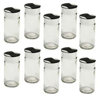 HDS Trading SB10868 10 Pcs Spice Bottle Glass Finish