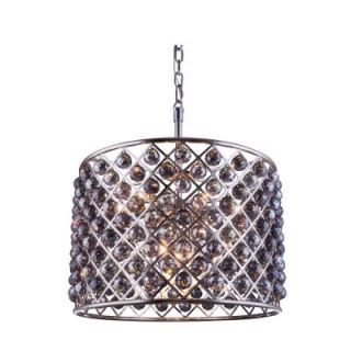 Elegant Lighting Madison 8 Light Polished Nickel Chandelier with Silver Shade Grey Crystal 1206D27PN SS/RC