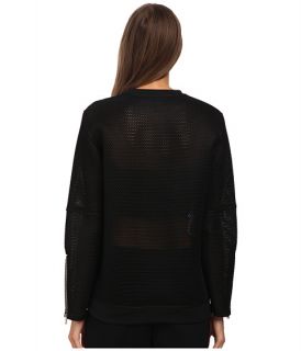 McQ Zip SL Jumper Darkest Black Mesh Jersey