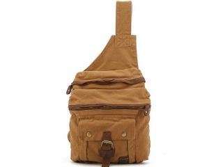 "Colonial Sling" Men's Canvas Single Shoulder Satchel   Rust Tan