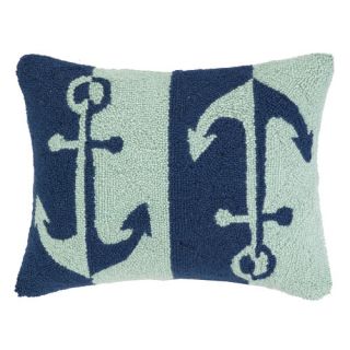 Double Colorway Anchors Hook Wool Lumbar Pillow