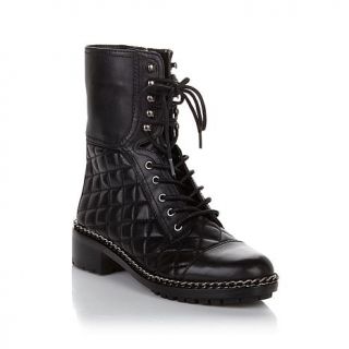 Vince Camuto "Joanie" Quilted Leather Mid Shaft Combat Boot   7792571