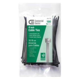 4 in. UV Cable Tie   Black (100 Pack) GT 100MCB