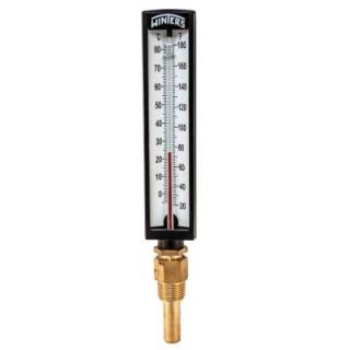 Winters Instruments TAS Series 5 in. Straight Type Thermometer with 1/2 in. NPT Brass Thermowell and Temperature Range of 20 180°F/C TAS131