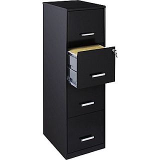 Office Designs Vertical File Cabinet, 18 Deep, 4 Drawer, Letter Size, Black